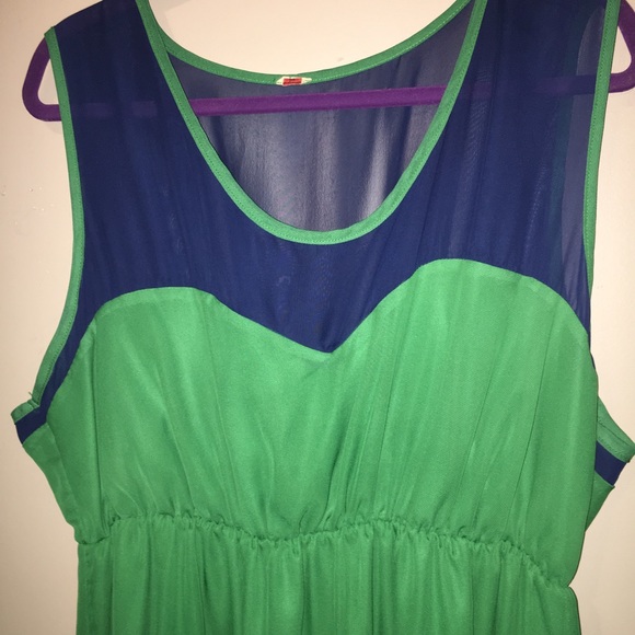 Green Illusion top Minidress - Picture 2 of 4